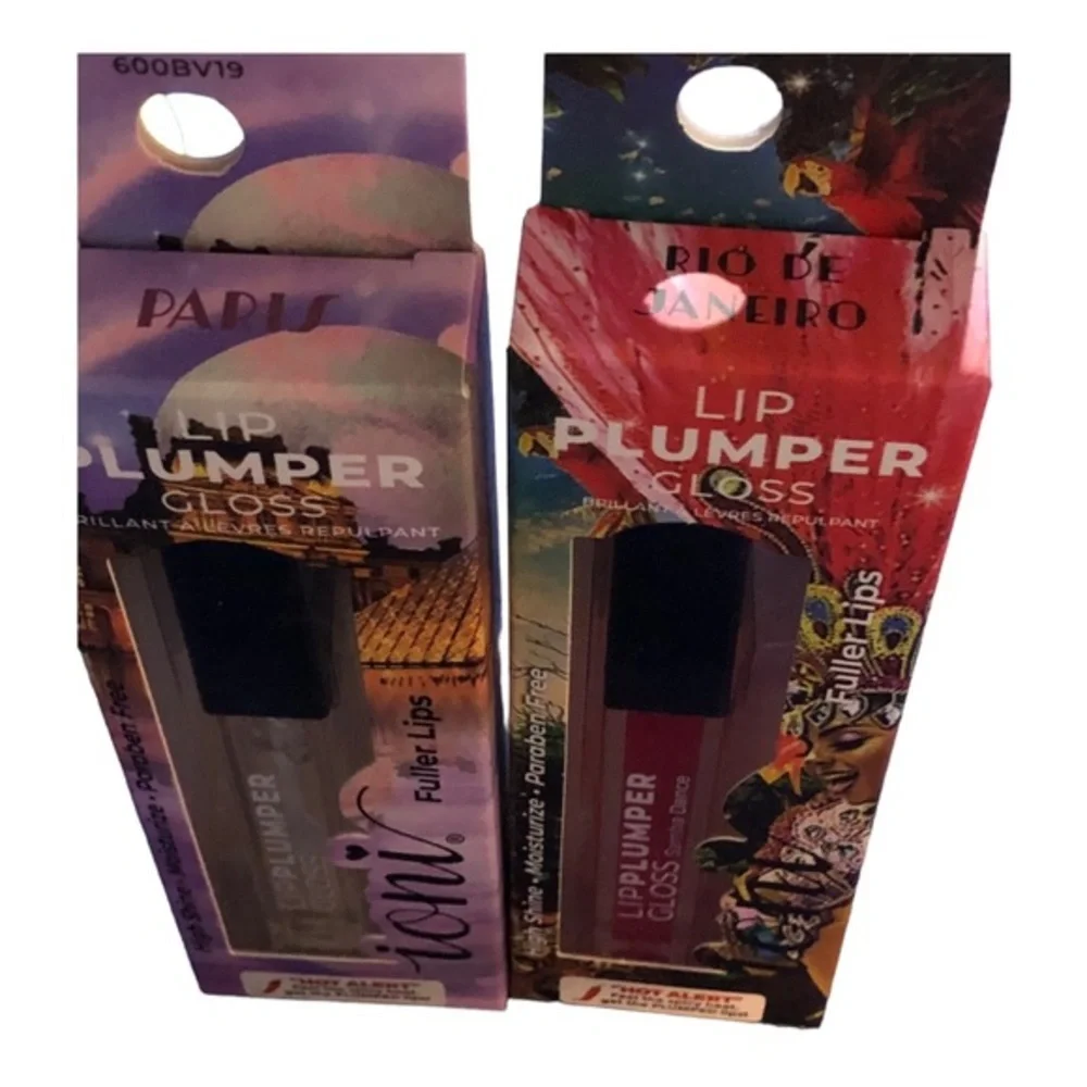 2 high shine moisturizing paraben free lip pumper‎ glacier clear & samba red new